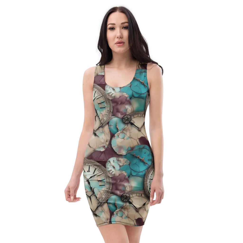 Midnight Horology on Bodycon Dress — Front