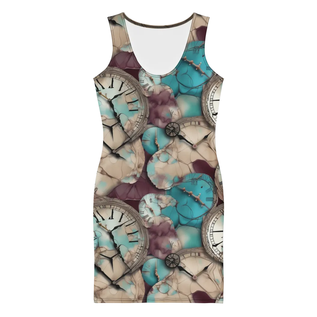 Midnight Horology on Bodycon Dress — Front