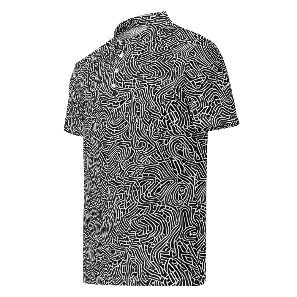 Obsidian Labyrinth on Men's Slim Fit Polo Shirt — Left Front