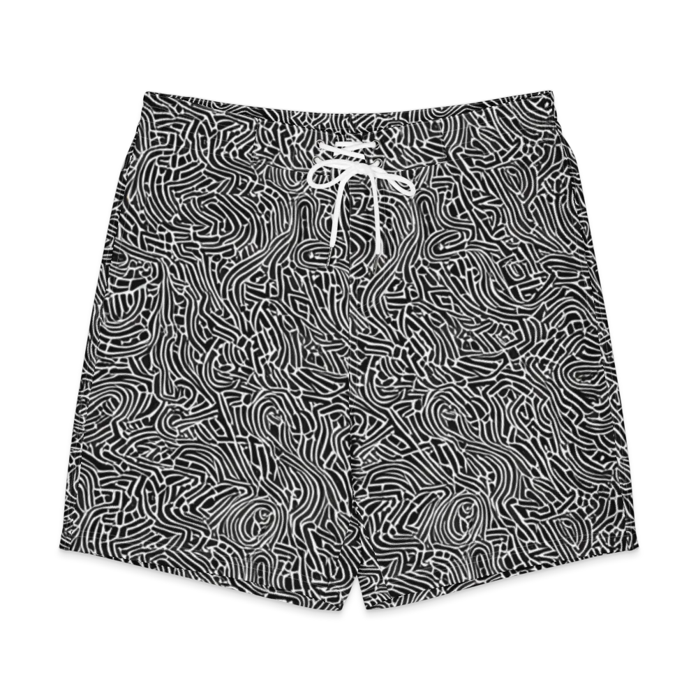 Obsidian Labyrinth on Men's Board Shorts — Front