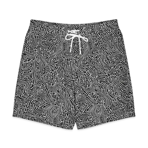 Obsidian Labyrinth on a Men's Board Shorts