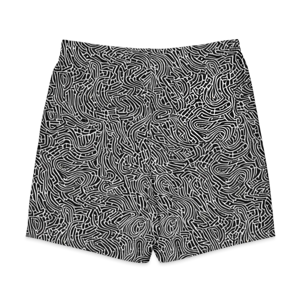 Obsidian Labyrinth on Men's Board Shorts — Back
