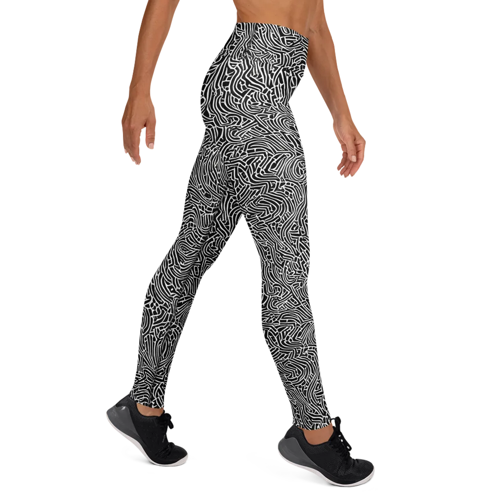 Obsidian Labyrinth on Yoga Leggings — Right