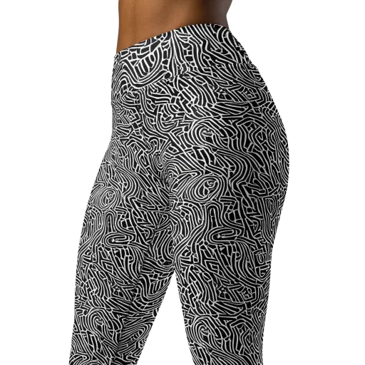 Obsidian Labyrinth on a Yoga Leggings
