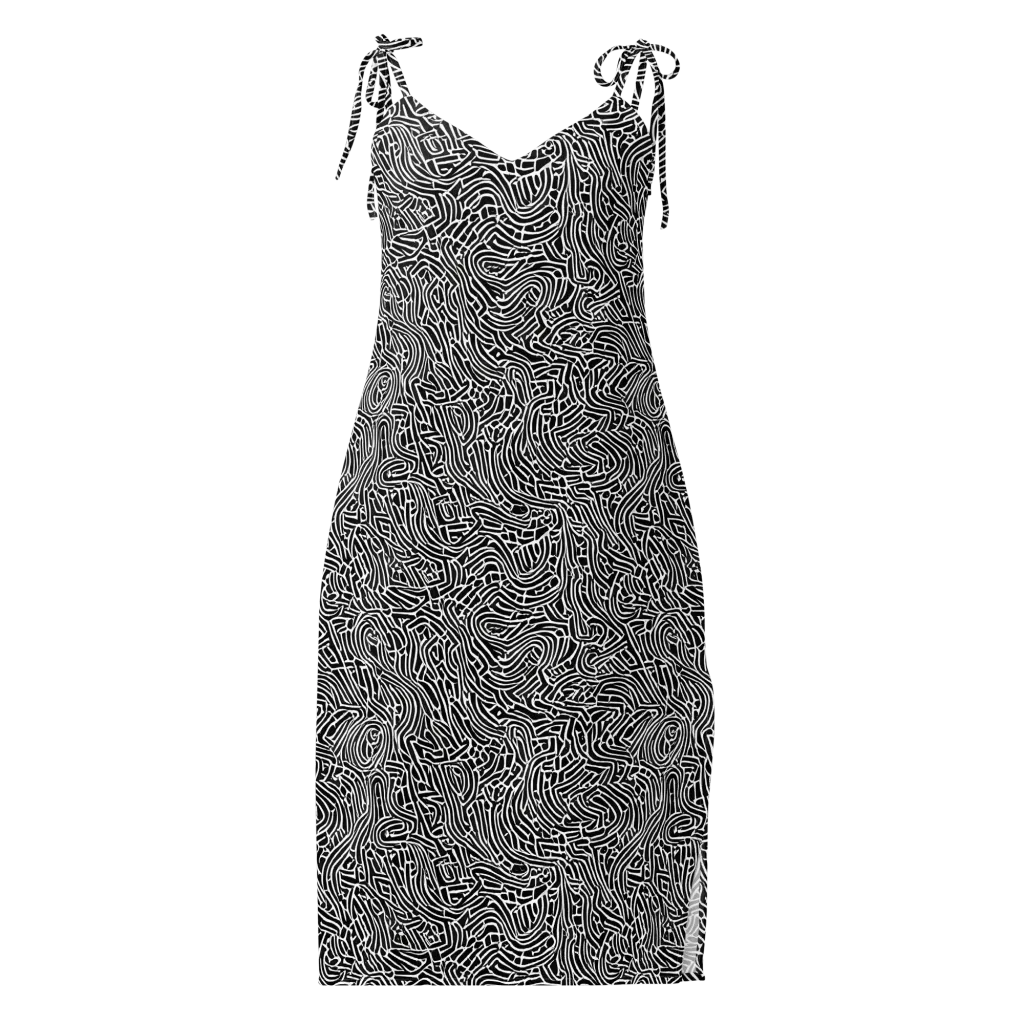 Obsidian Labyrinth on Slip Dress — Front