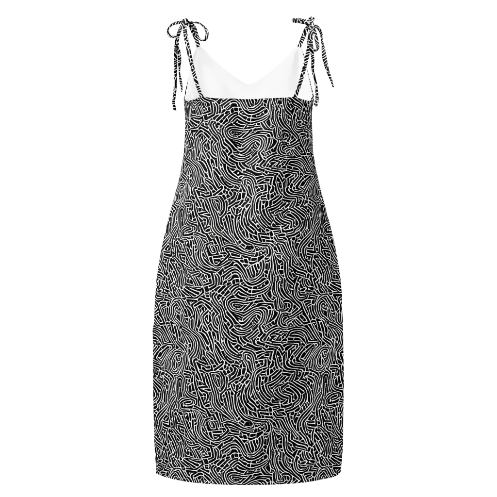 Obsidian Labyrinth on Slip Dress — Back