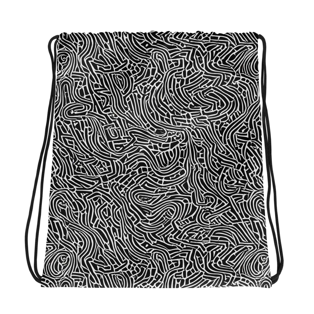 Obsidian Labyrinth on Drawstring Bag — Photo