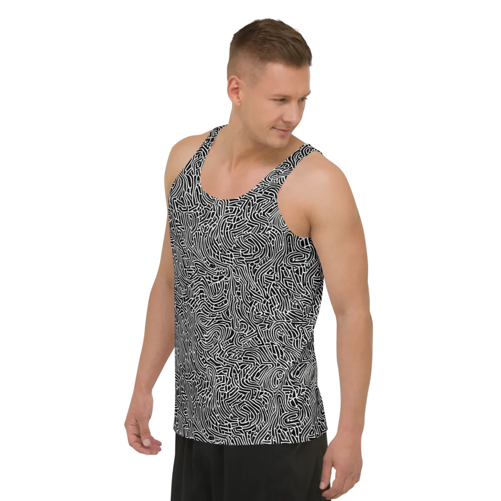 Obsidian Labyrinth on Men's Tank Top — Left Front