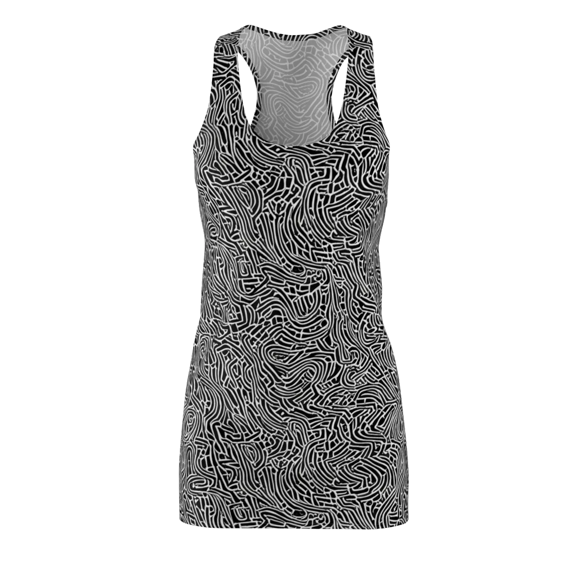 Obsidian Labyrinth on Racerback Dress — Front