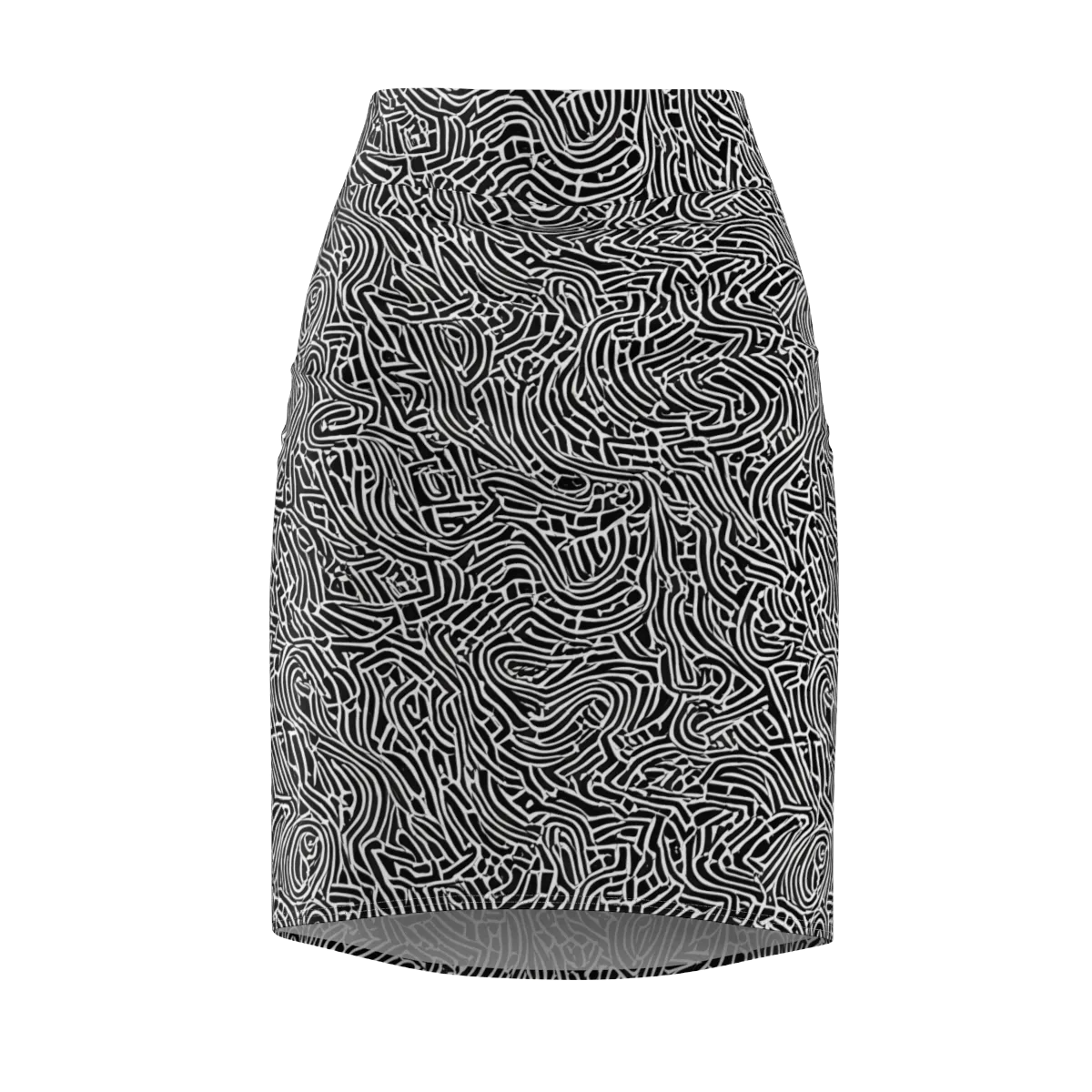 Obsidian Labyrinth on Pencil Skirt — Front