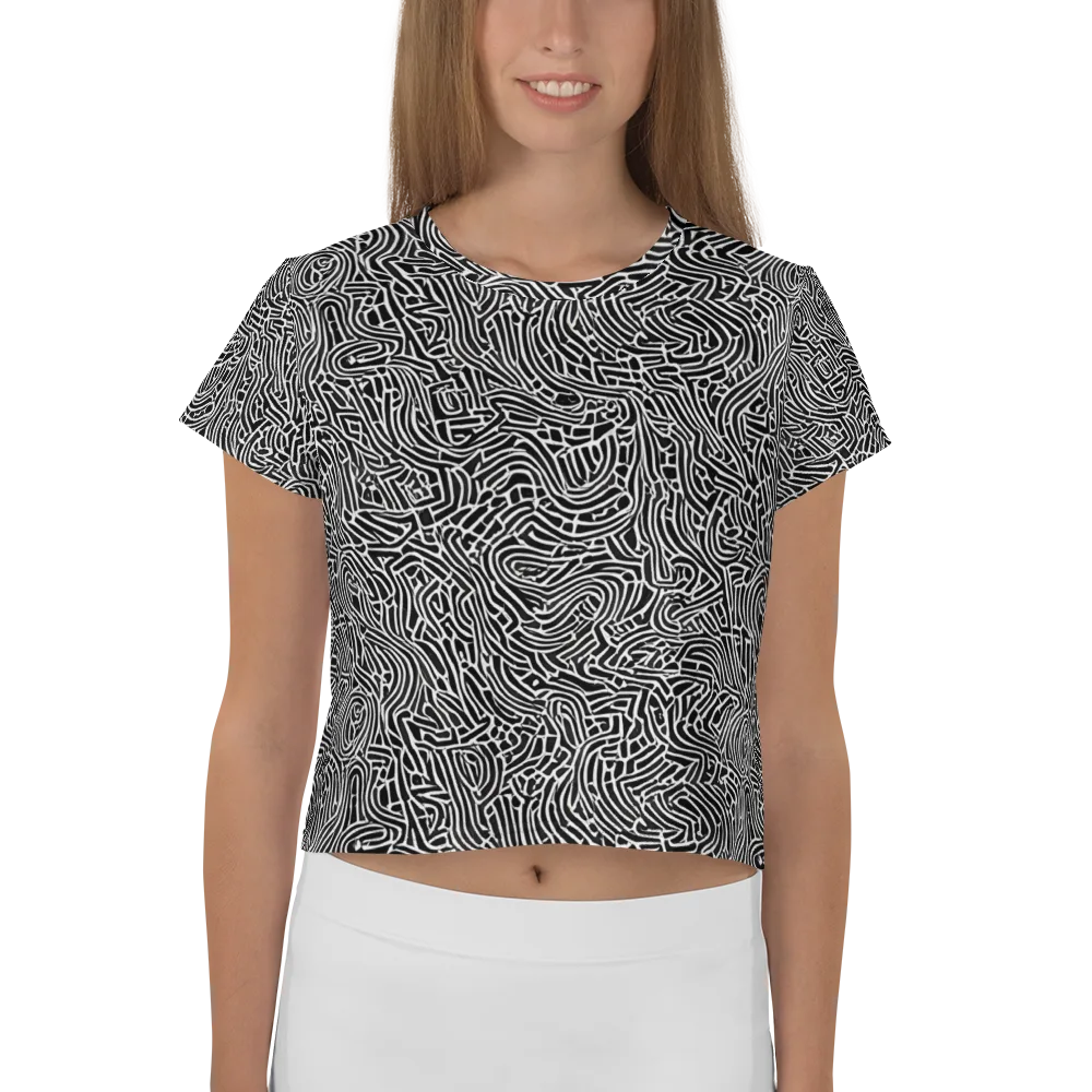 Obsidian Labyrinth on Crop Tee — Front