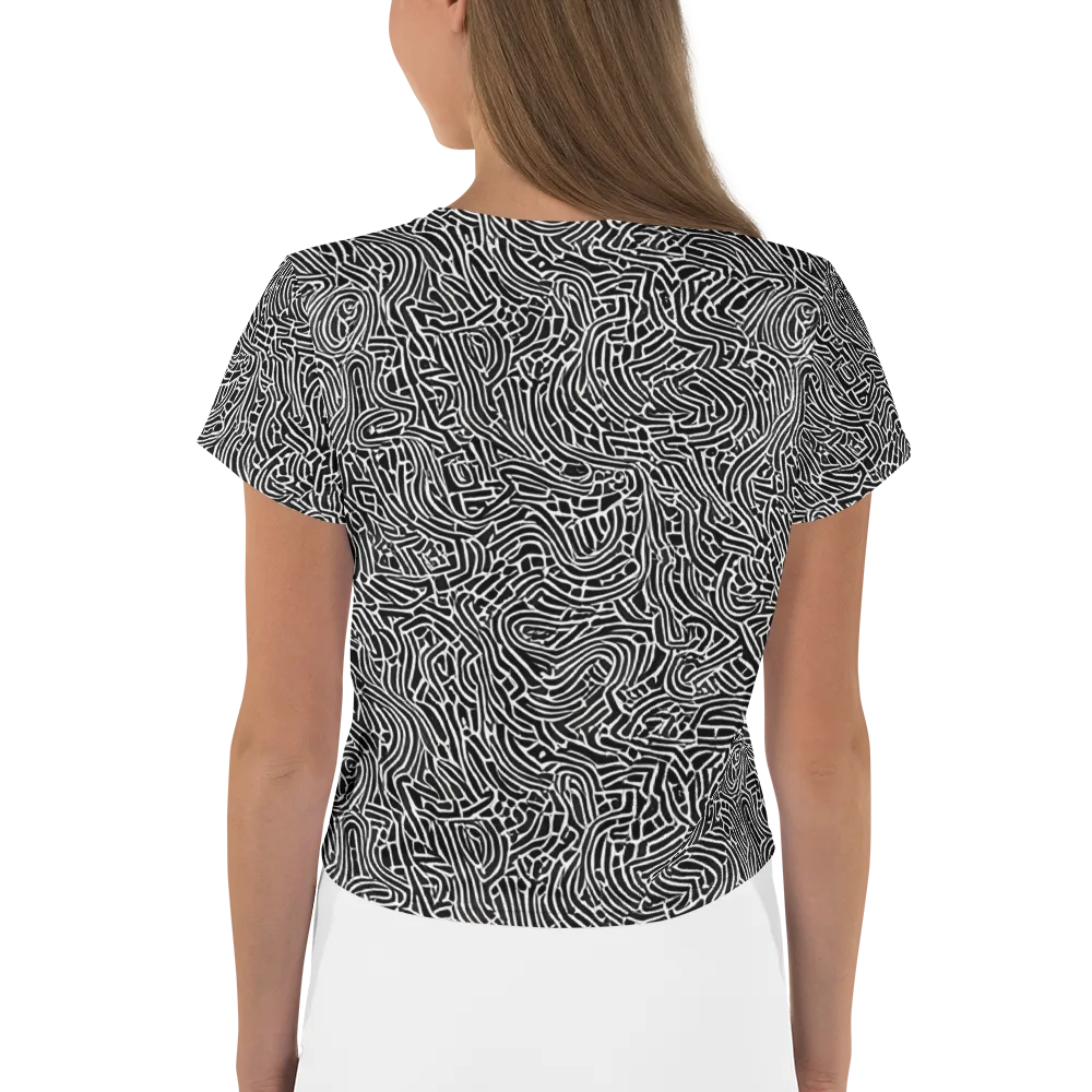 Obsidian Labyrinth on Crop Tee — Back