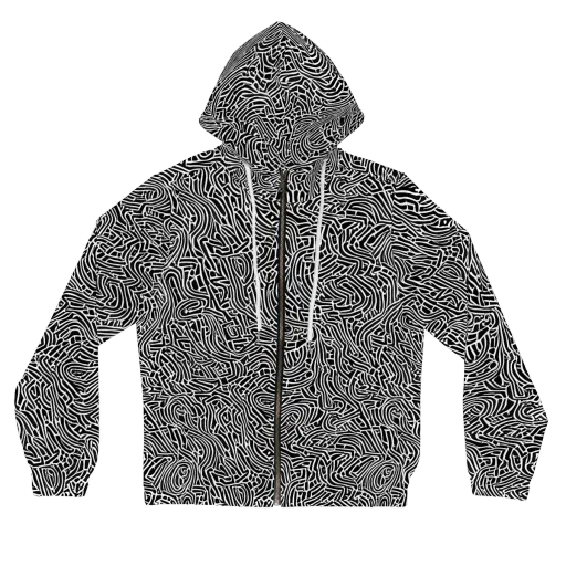 Obsidian Labyrinth on a Women's Full-Zip Hoodie