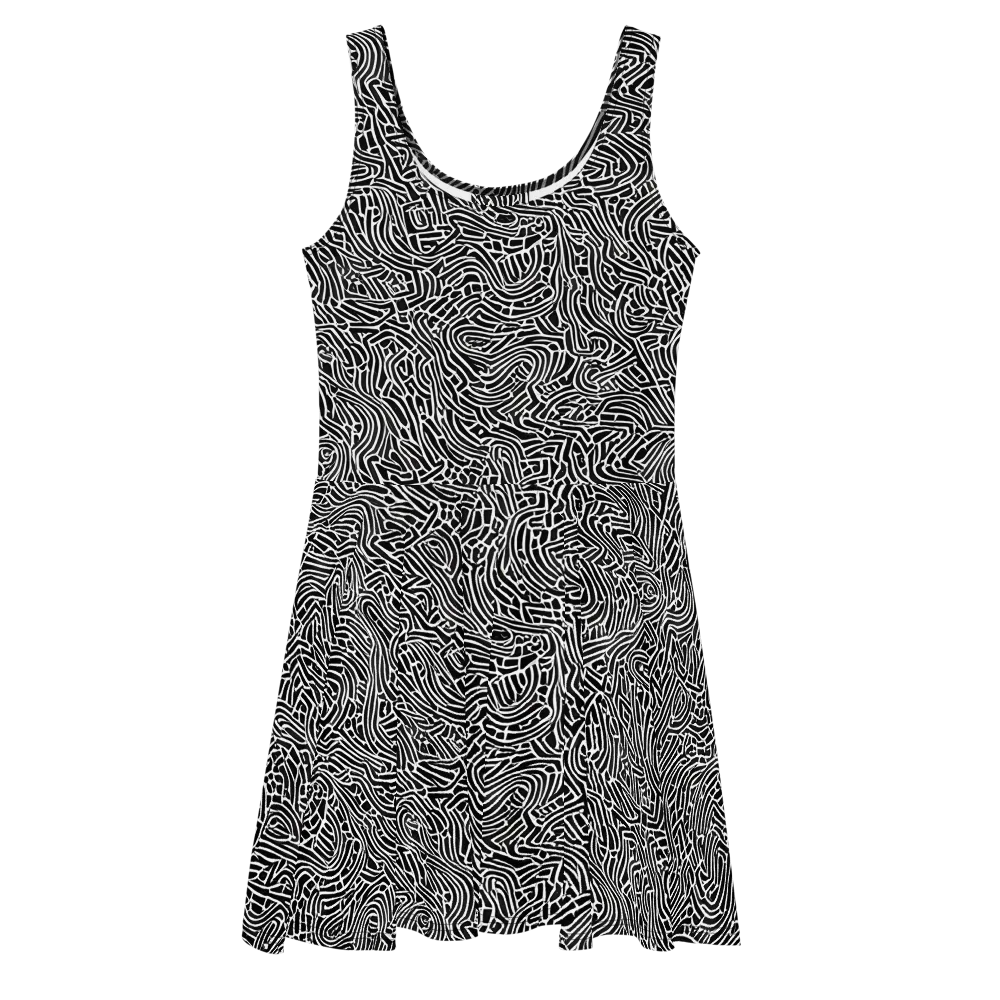 Obsidian Labyrinth on Skater Dress — Front