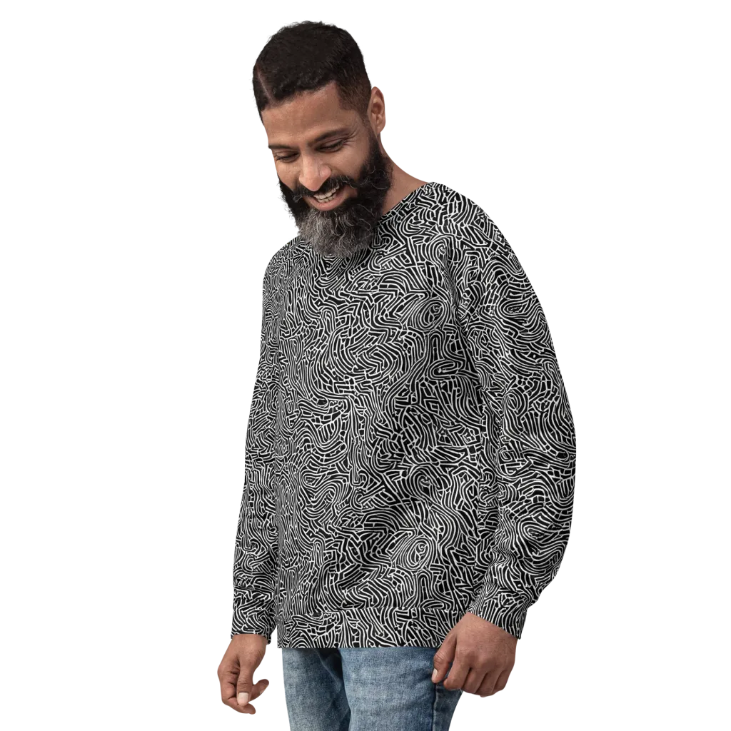 Obsidian Labyrinth on Sweatshirt — Left Front