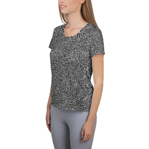 Obsidian Labyrinth on a Women's Athletic T-Shirt
