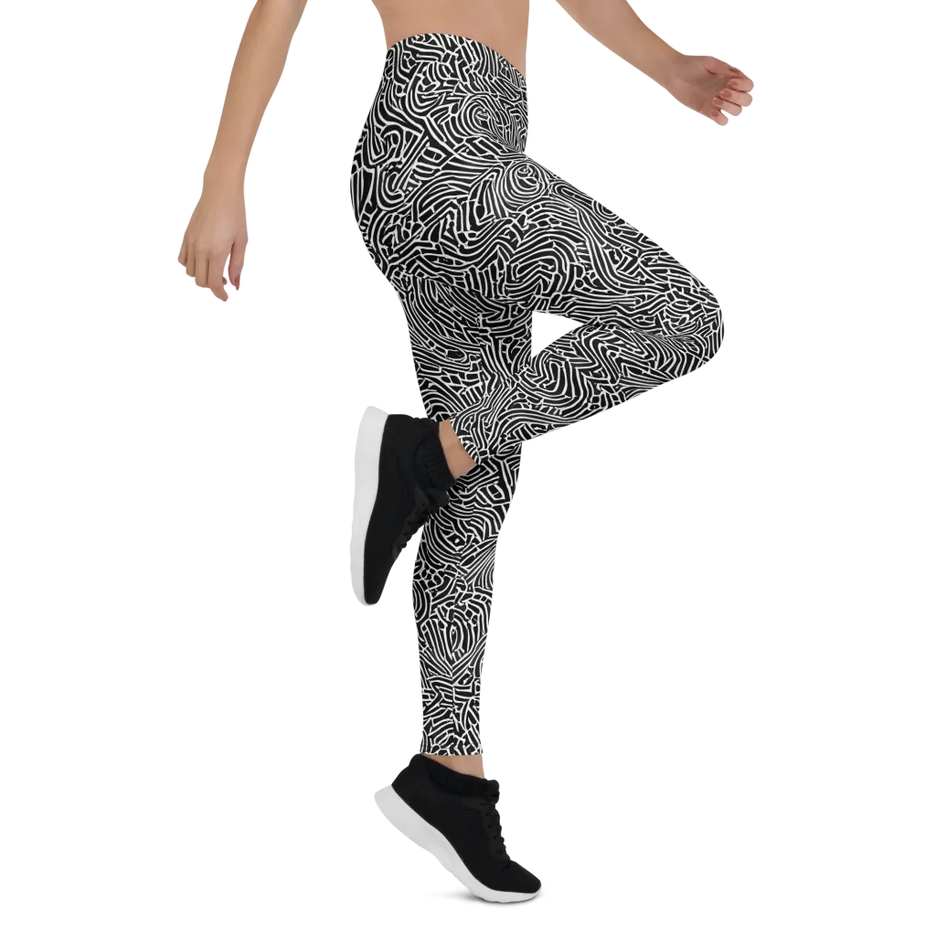 Obsidian Labyrinth on Leggings — Right