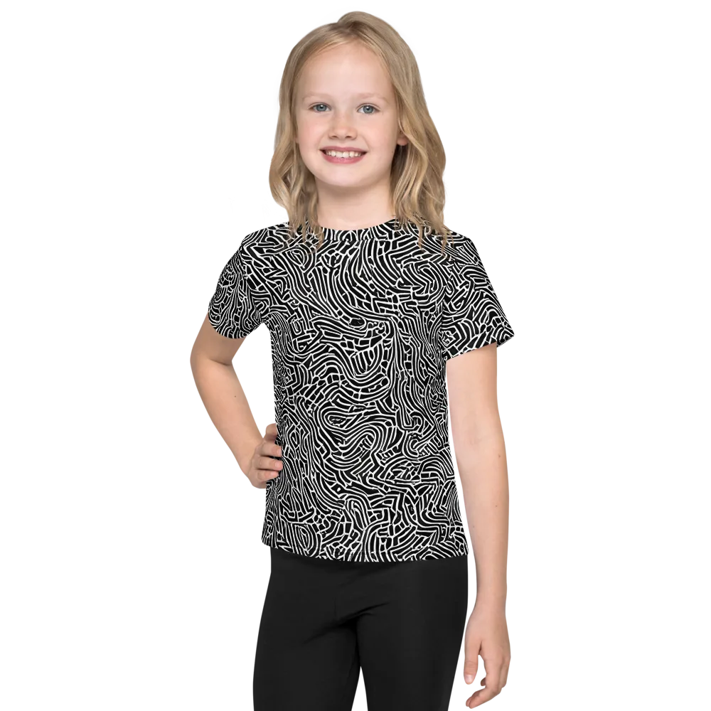Obsidian Labyrinth on Kids Crew Neck T-Shirt — Front