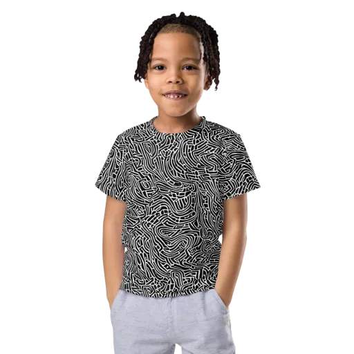 Obsidian Labyrinth on a Kids Crew Neck T-Shirt