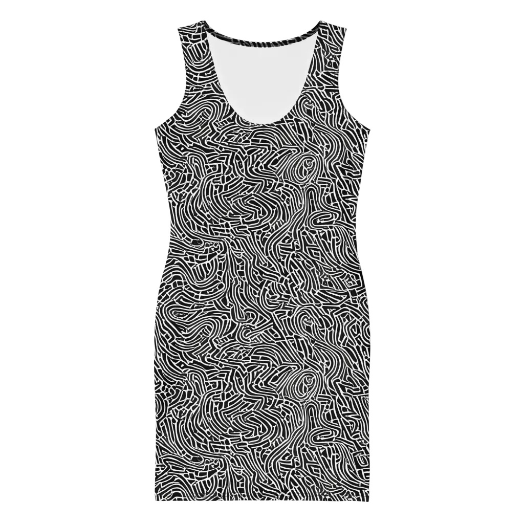 Obsidian Labyrinth on Bodycon Dress — Front