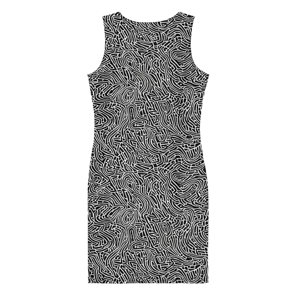 Obsidian Labyrinth on Bodycon Dress — Back