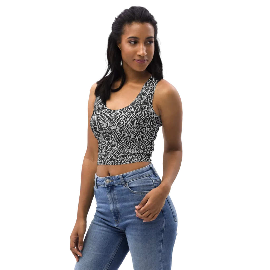 Obsidian Labyrinth on Crop Top — Left Front