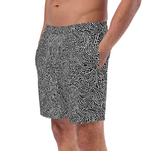 Obsidian Labyrinth on a Swim Trunks