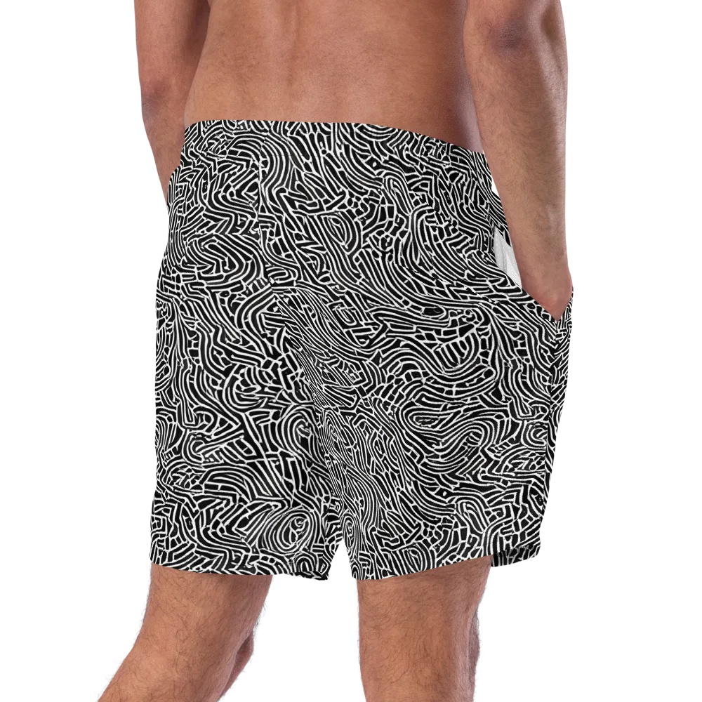 Obsidian Labyrinth on Swim Trunks — Right Back