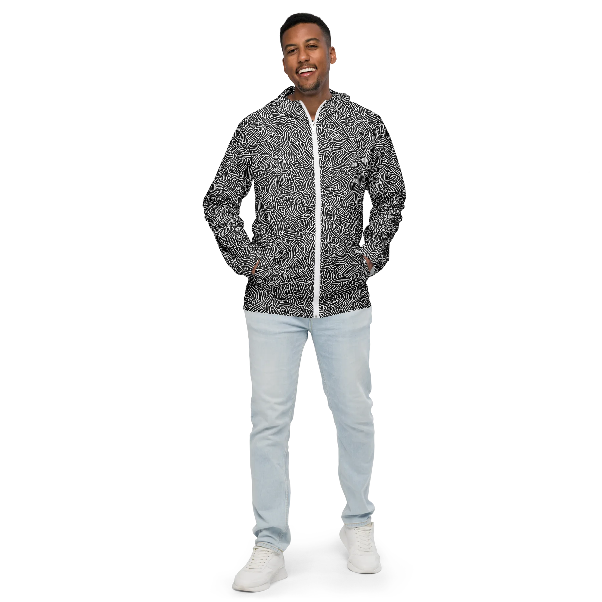 Obsidian Labyrinth on Men's Windbreaker — Front