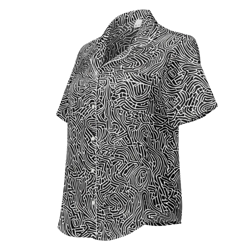 Obsidian Labyrinth on Women's Short Sleeve Pajama Top — Left Front