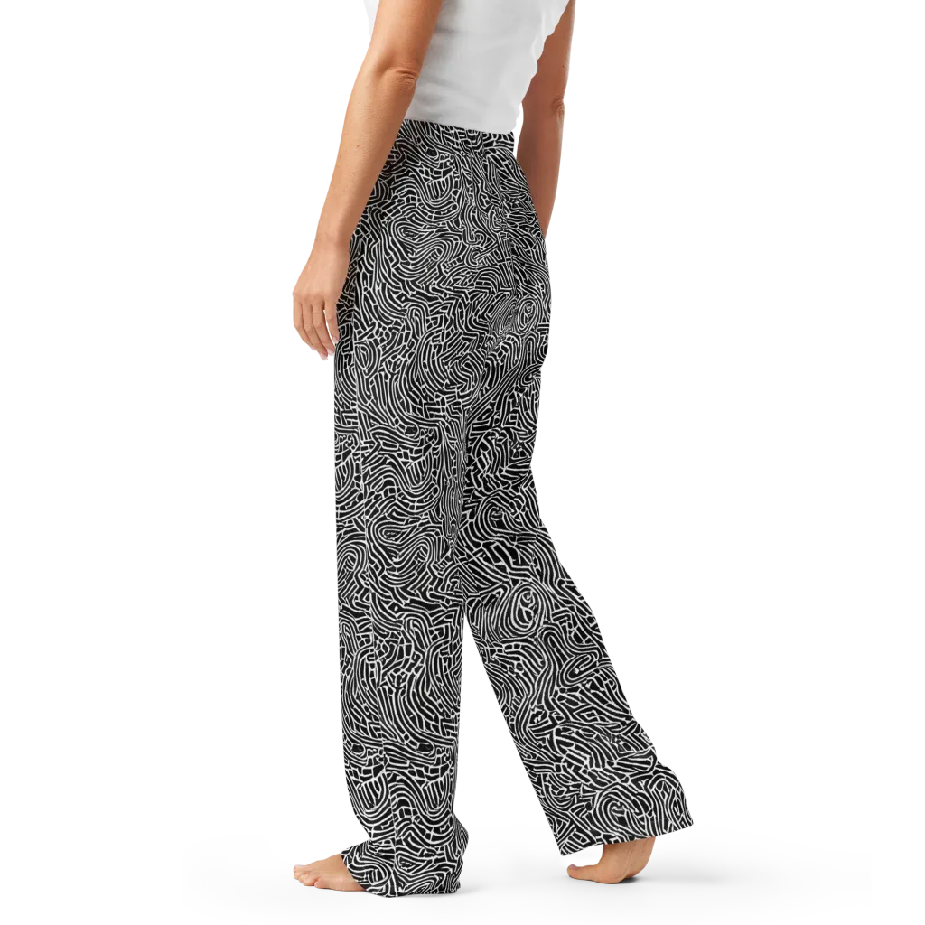 Obsidian Labyrinth on Women's Pajama Pants — Left