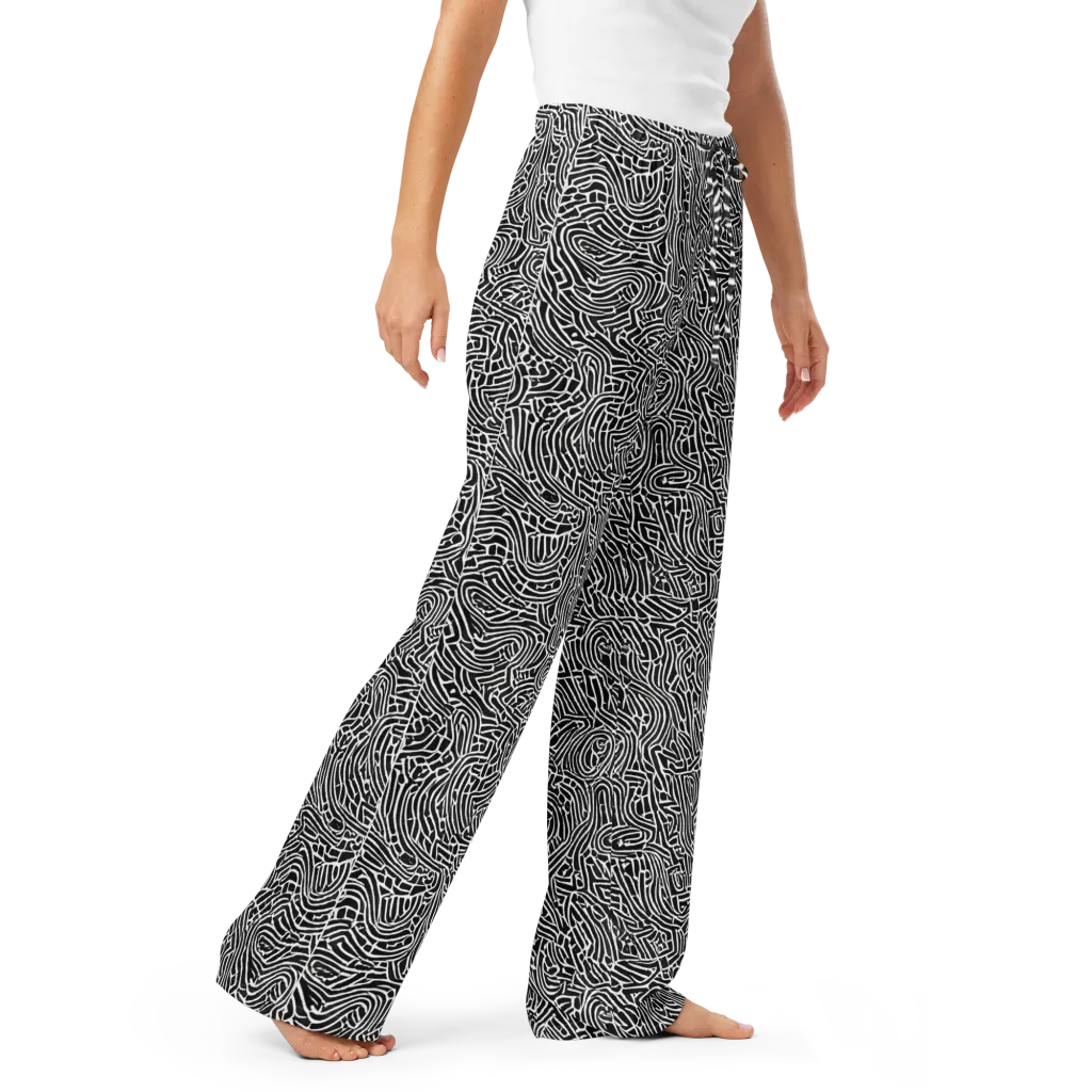 Obsidian Labyrinth on Women's Pajama Pants — Right Front