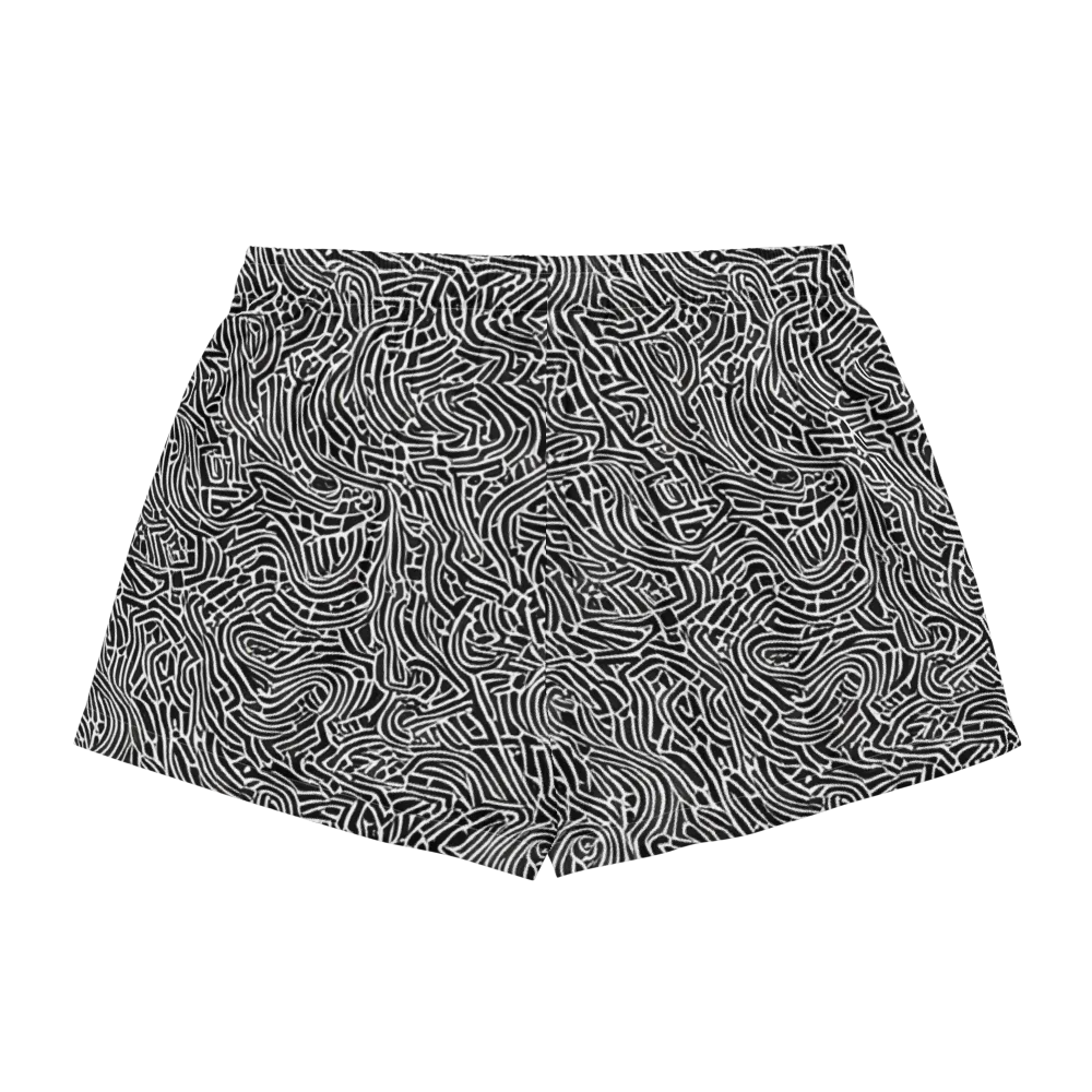 Obsidian Labyrinth on Women's Pajama Shorts — Back