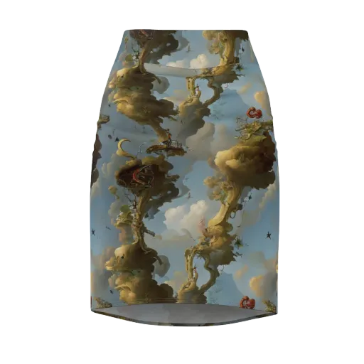 Cloudbound Canopy on a Pencil Skirt