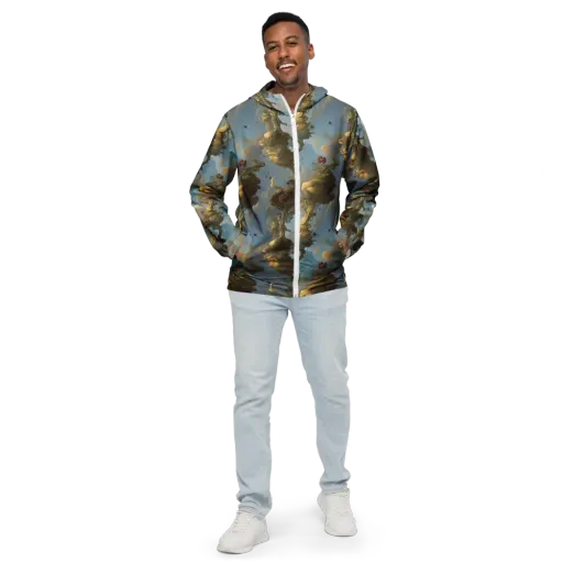 Cloudbound Canopy on a Men's Windbreaker