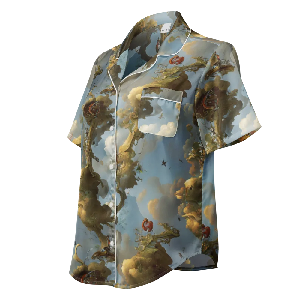 Cloudbound Canopy on Women's Short Sleeve Pajama Top — Left Front