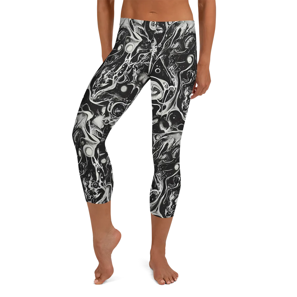 Nocturne Flux on Capri Leggings — Front
