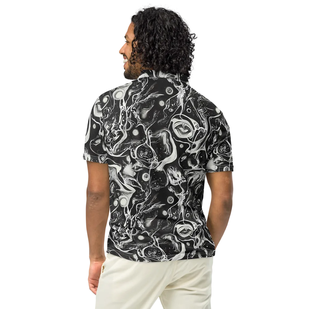 Nocturne Flux on Men's Slim Fit Polo Shirt — Back
