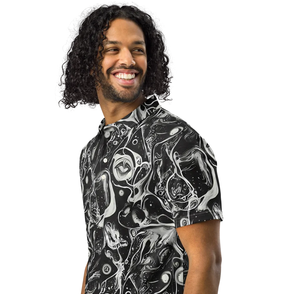 Nocturne Flux on Men's Slim Fit Polo Shirt — Left Front