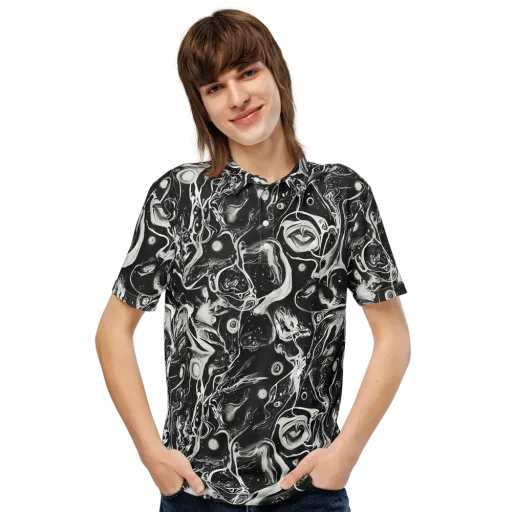 Nocturne Flux on a Men's Slim Fit Polo Shirt