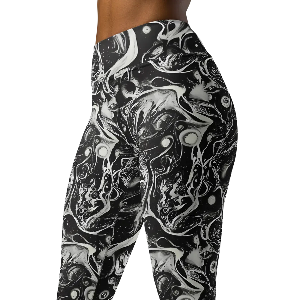 Nocturne Flux on Yoga Leggings — Left Front