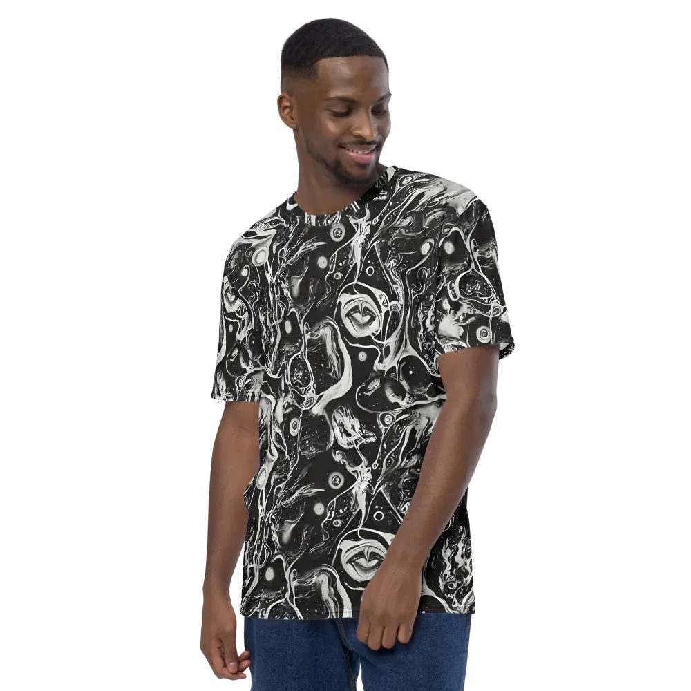 Nocturne Flux on Men's Crew Neck T-Shirt — Left