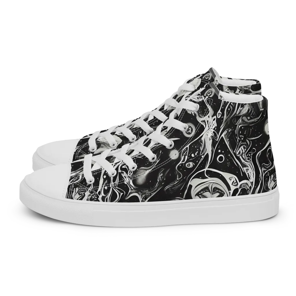 Nocturne Flux on Men's High Top Canvas Shoes — Left