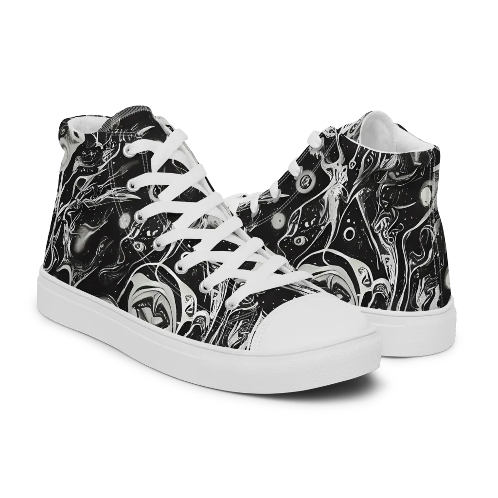 Nocturne Flux on Men's High Top Canvas Shoes — Right