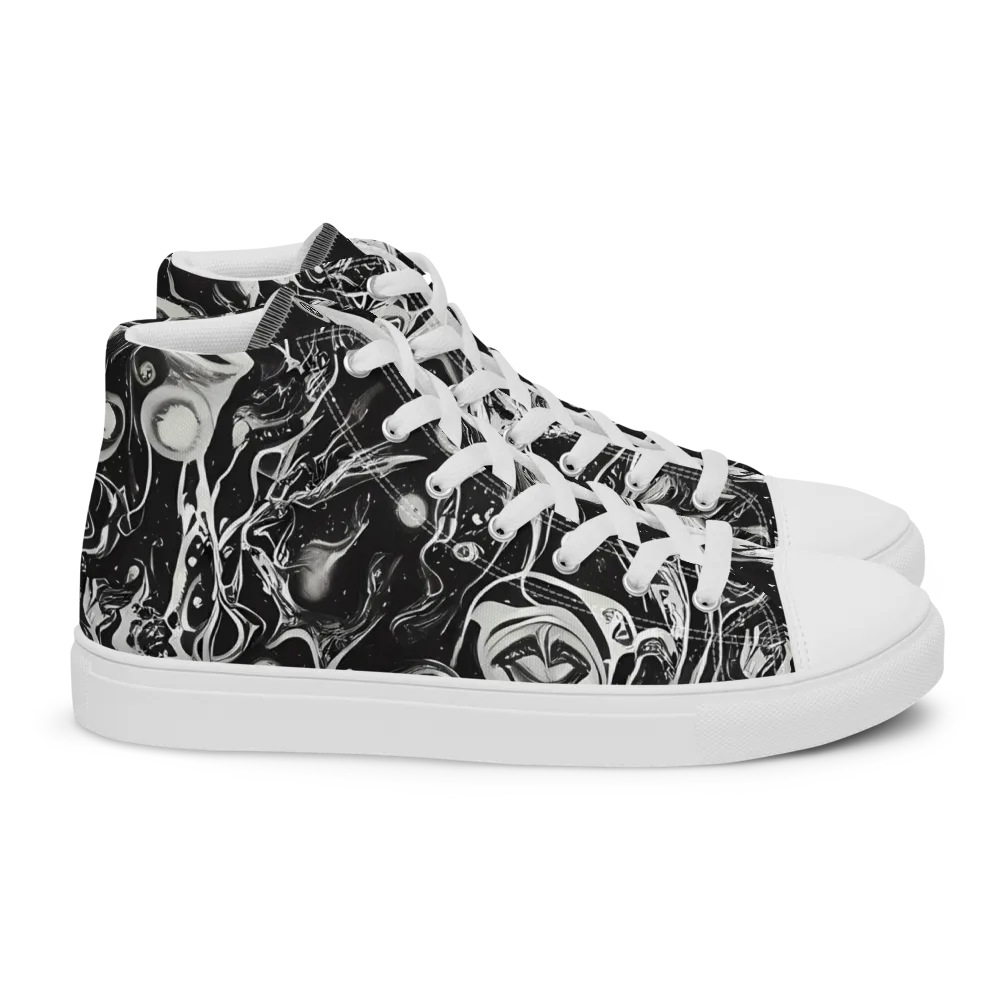 Nocturne Flux on Women's High Top Canvas Shoes — Right