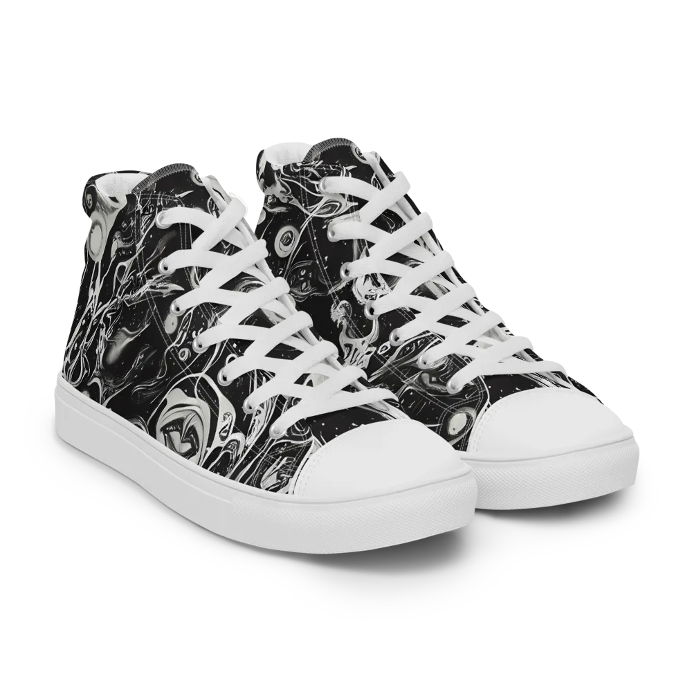 Nocturne Flux on Women's High Top Canvas Shoes — Right Front