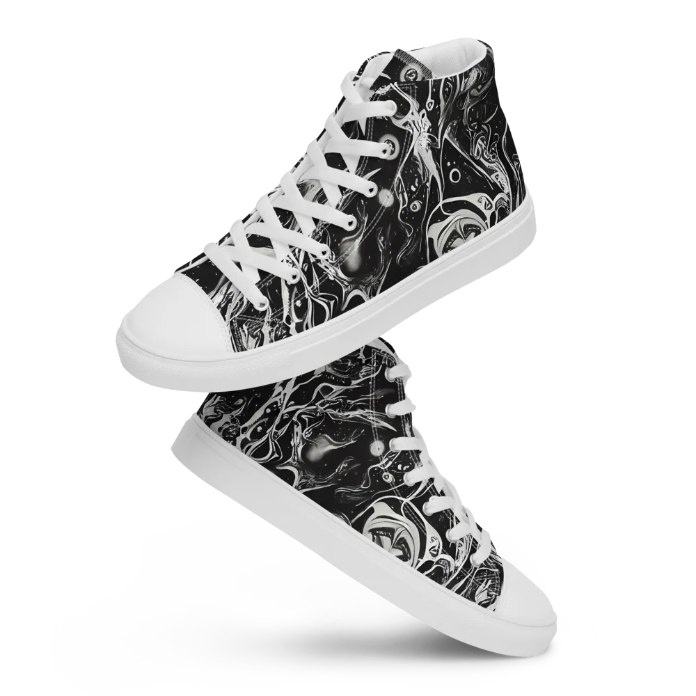 Nocturne Flux on Women's High Top Canvas Shoes — Front