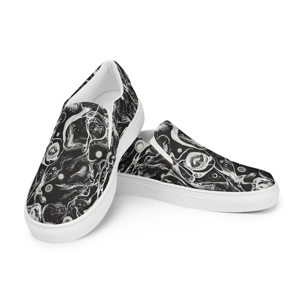 Nocturne Flux on Men's Slip-On Canvas Shoes — Left Front