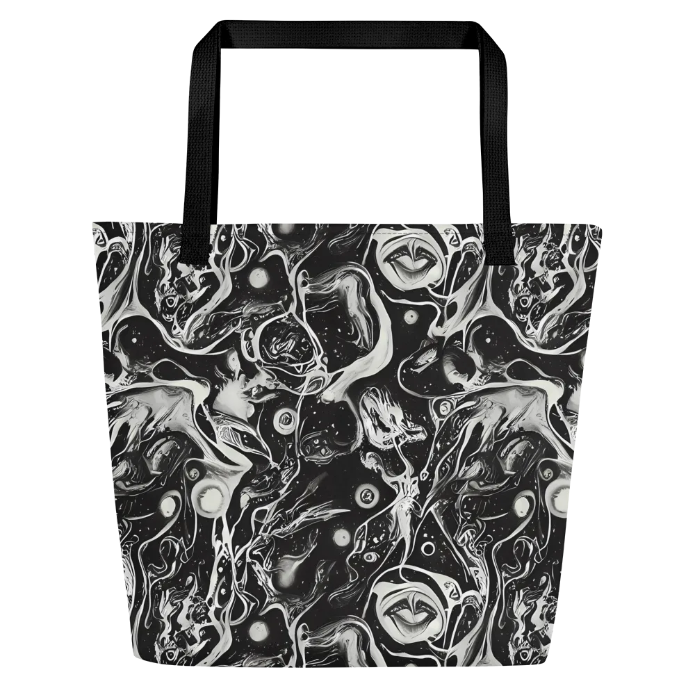 Nocturne Flux on Large Tote Bag W/ Pocket — Front
