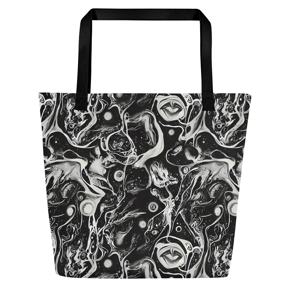 Nocturne Flux on Large Tote Bag W/ Pocket — Front